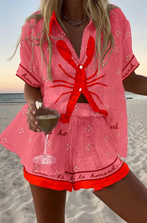Pallina™ | Pink Lobster Linen Set