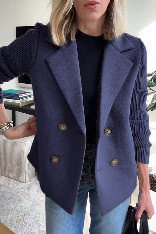 Orla™ | Chic Blazer with Knit Sleeves
