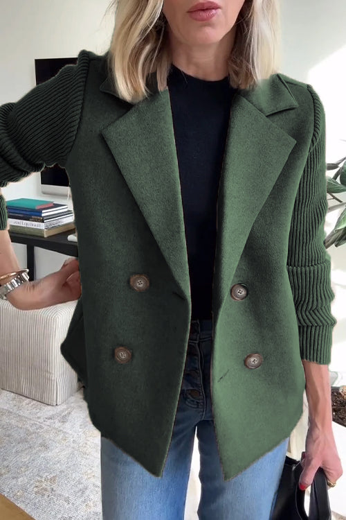Orla™ | Chic Blazer with Knit Sleeves