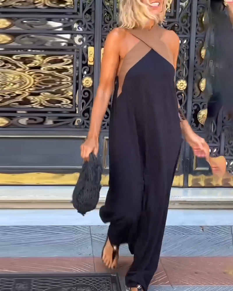 Alina – Cross-Neck Maxi Dress