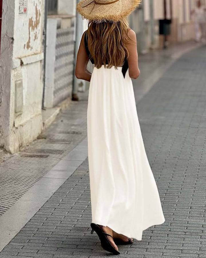 Alina – Cross-Neck Maxi Dress