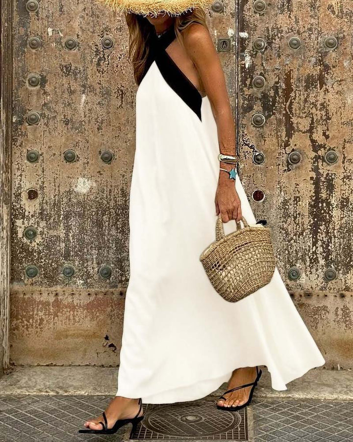 Alina – Cross-Neck Maxi Dress