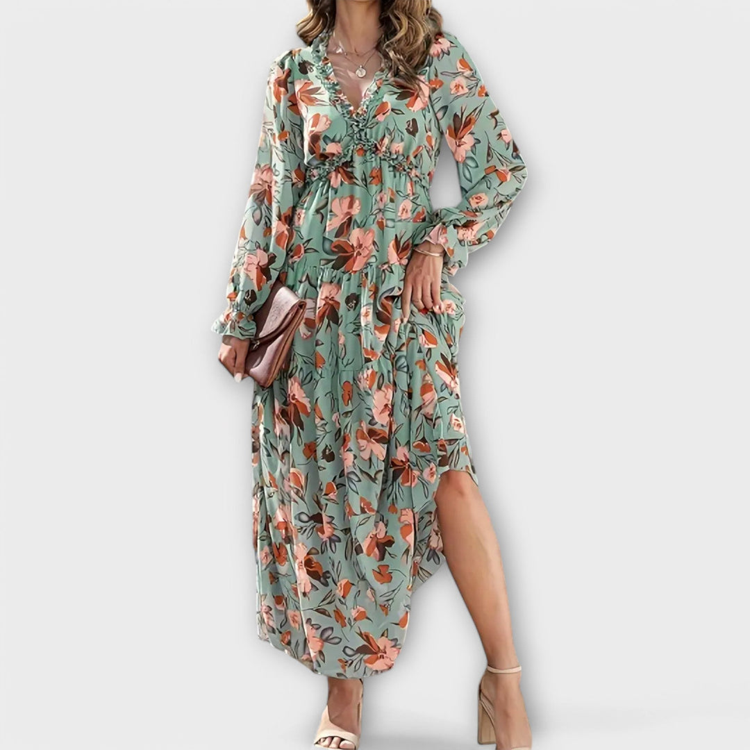 Marigold – Floral Elegance Maxi Dress