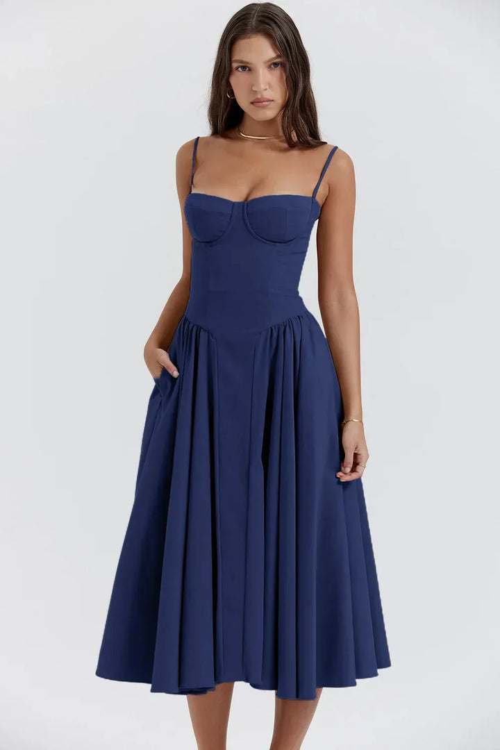 Sleeveless Corset Midi Dress – Flattering Fit