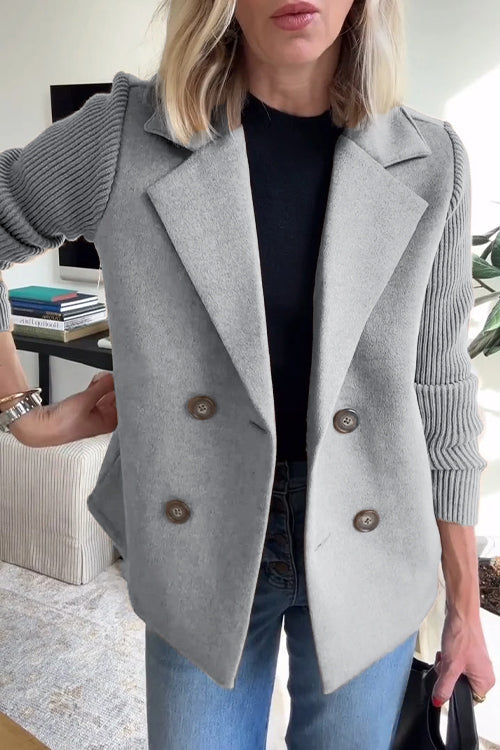 Orla™ | Chic Blazer with Knit Sleeves