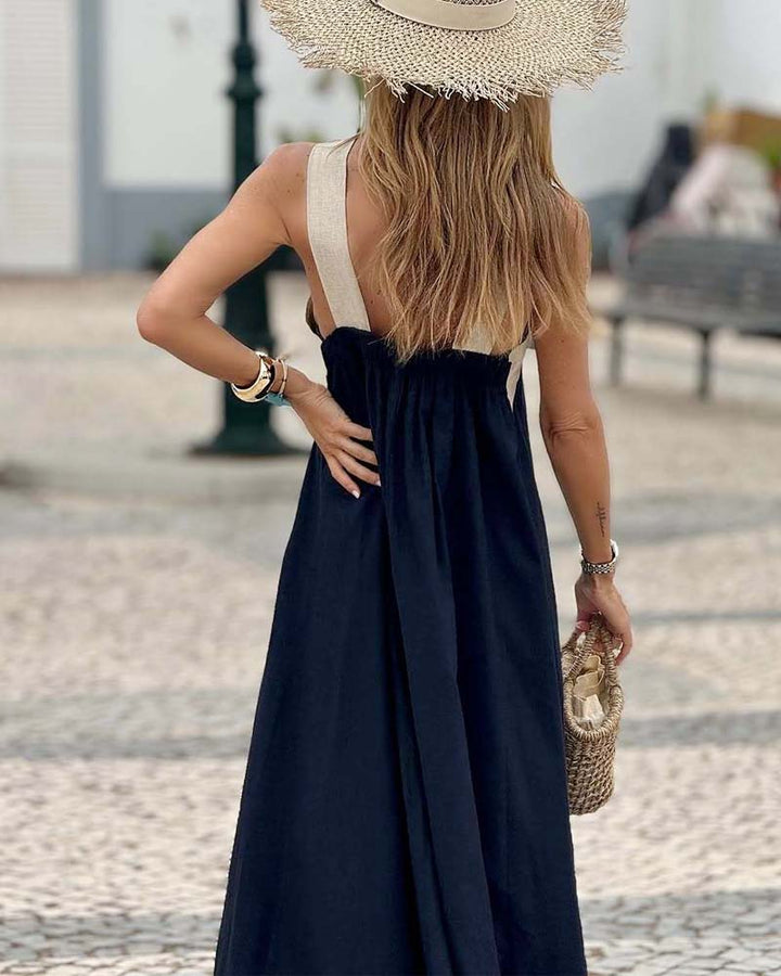 Alina – Cross-Neck Maxi Dress