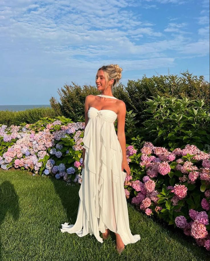 Fiona | Ruffle Strapless Maxi Dress