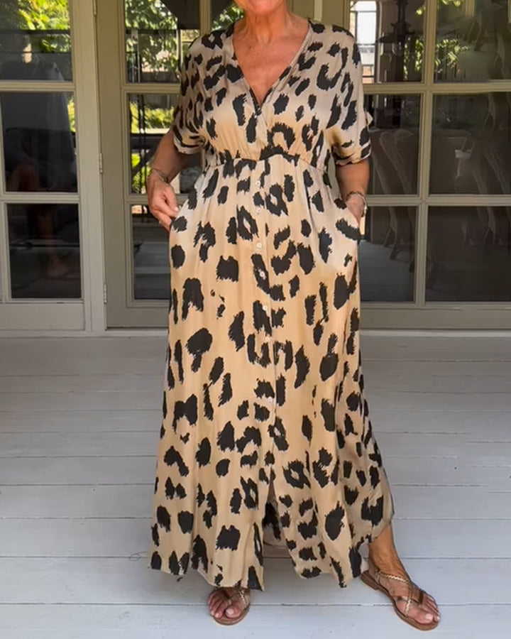 Elizabeth | Boho Leopard Print Dress