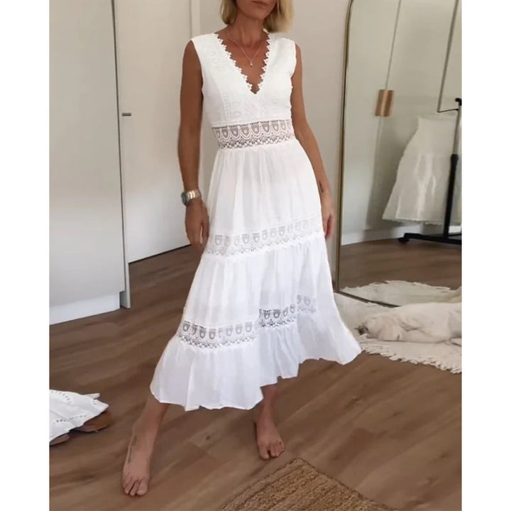 Charlotte | Handcrafted Lace V-Neck Dress