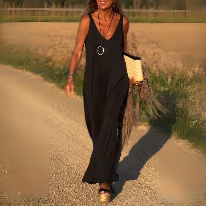 Celeste – Graceful V-Neck Maxi Dress
