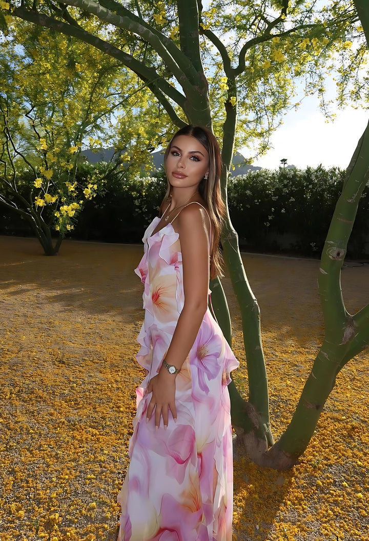 Nylah | Floral Ruffle Maxi Dress