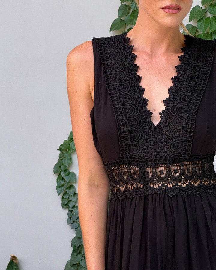 Charlotte | Handcrafted Lace V-Neck Dress