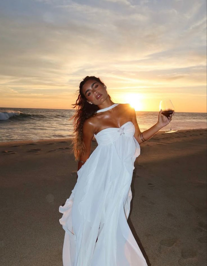 Fiona | Ruffle Strapless Maxi Dress