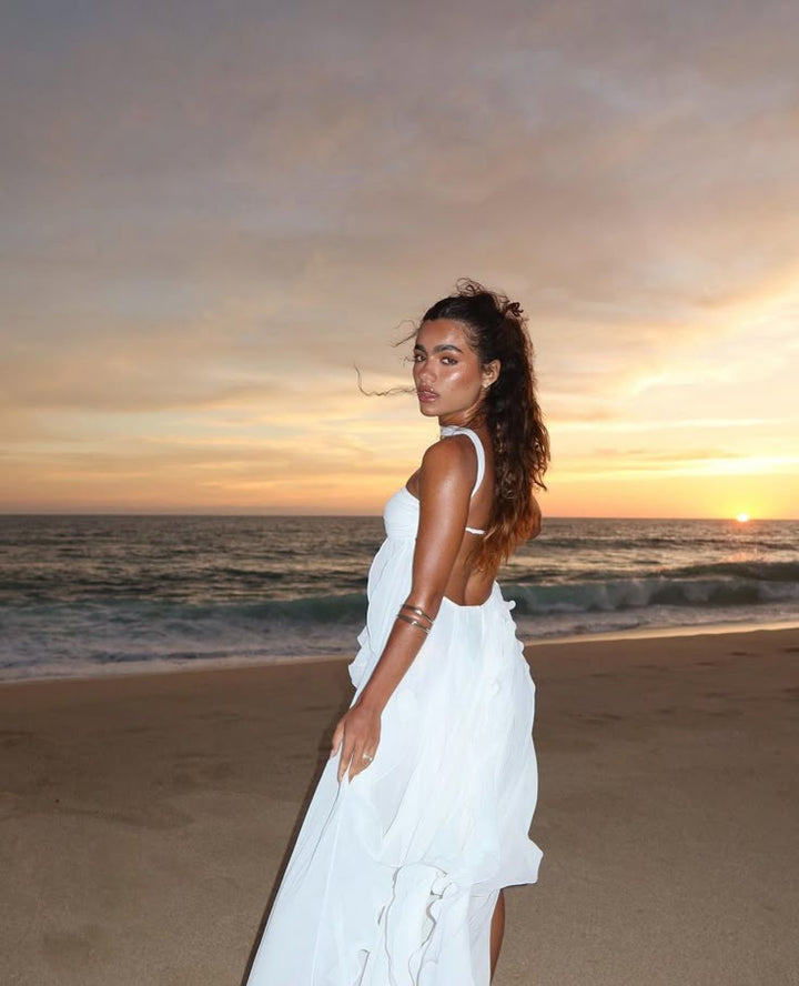 Fiona | Ruffle Strapless Maxi Dress