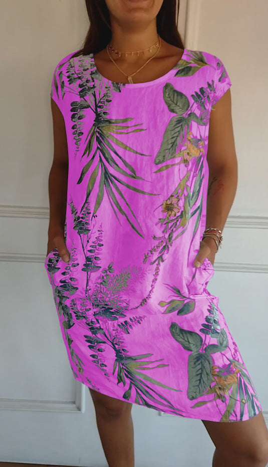 Annelym - Relaxed Fit Round Neck Dress
