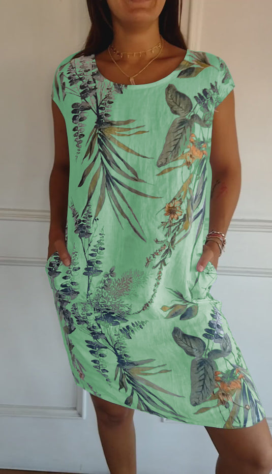 Annelym - Relaxed Fit Round Neck Dress