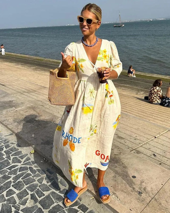 Elodie –Midi Dress with Elegant Print