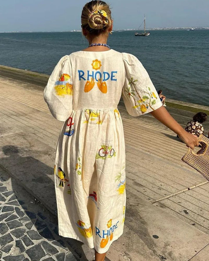 Elodie –Midi Dress with Elegant Print