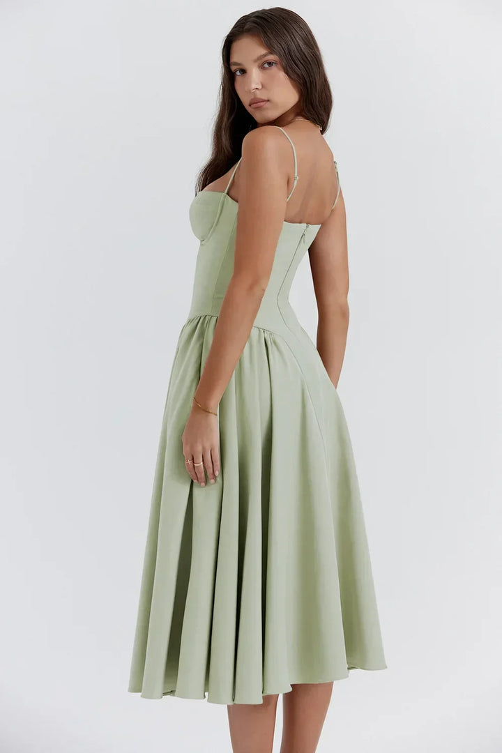 Sleeveless Corset Midi Dress – Flattering Fit