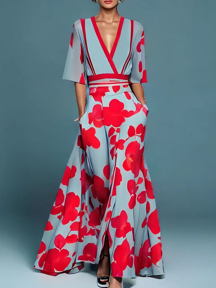 Riona™ | Graceful Floral Wrap Dress