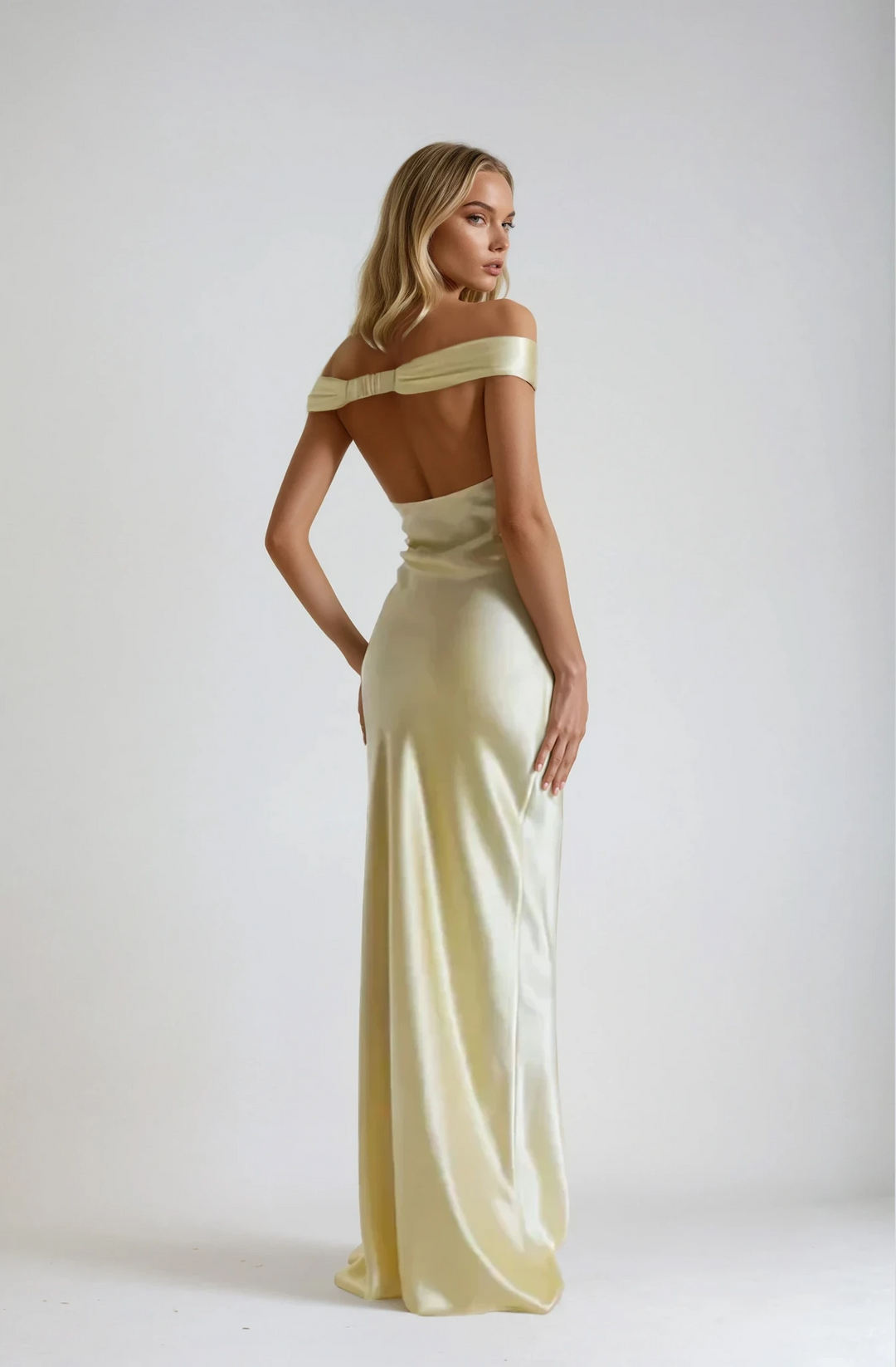 Odessa | Satin Open-Back Maxi Dress