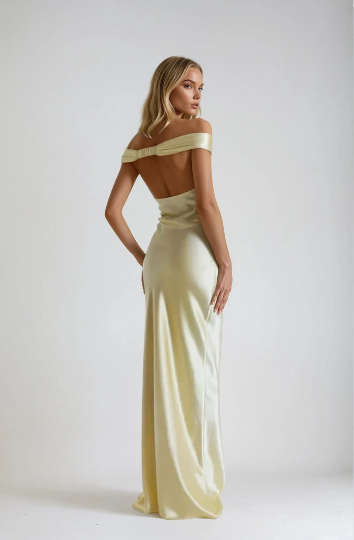 Odessa | Satin Open-Back Maxi Dress