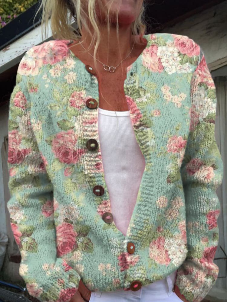 Alda™ | Floral Knit Cardigan