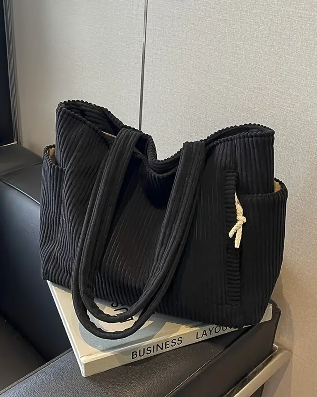 Tilda – Ribbed Drawstring Tote Bag