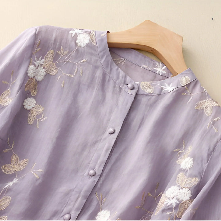Marie – Button-Up Floral Blouse