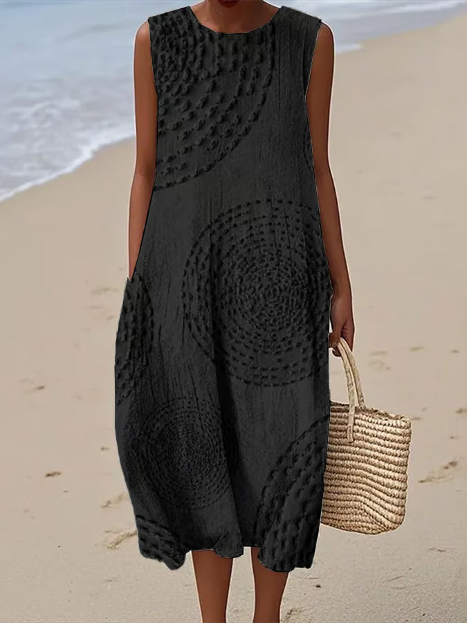 Maelle™ | Sleeveless Textured Maxi Dress