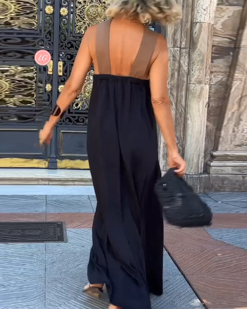 Alina – Cross-Neck Maxi Dress