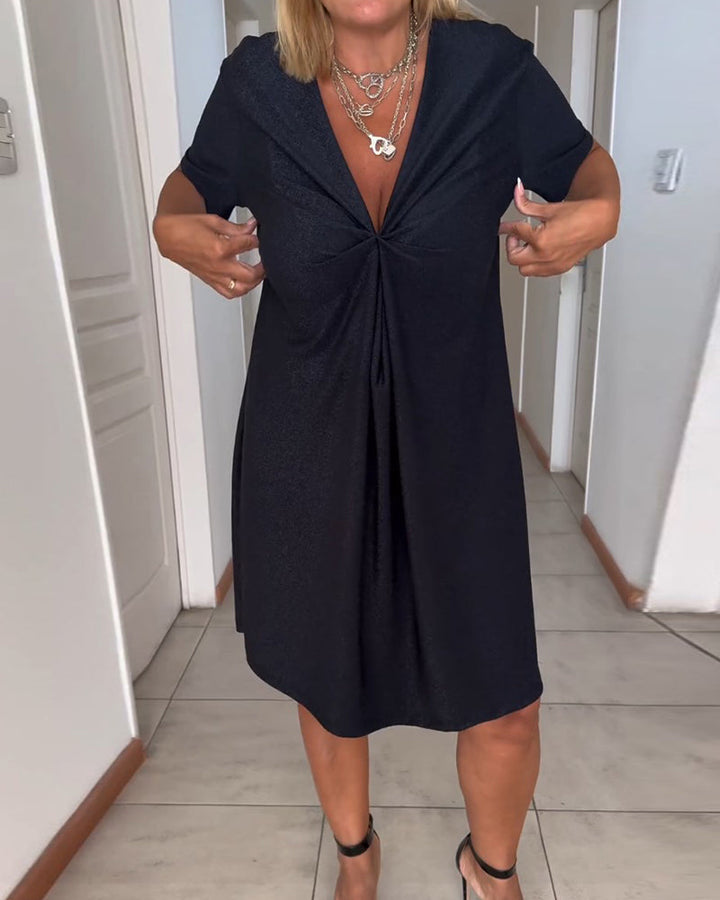 Evelyn Grace™ Twist V-Neck Dress