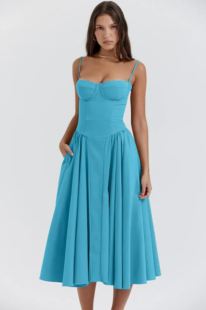 Sleeveless Corset Midi Dress – Flattering Fit
