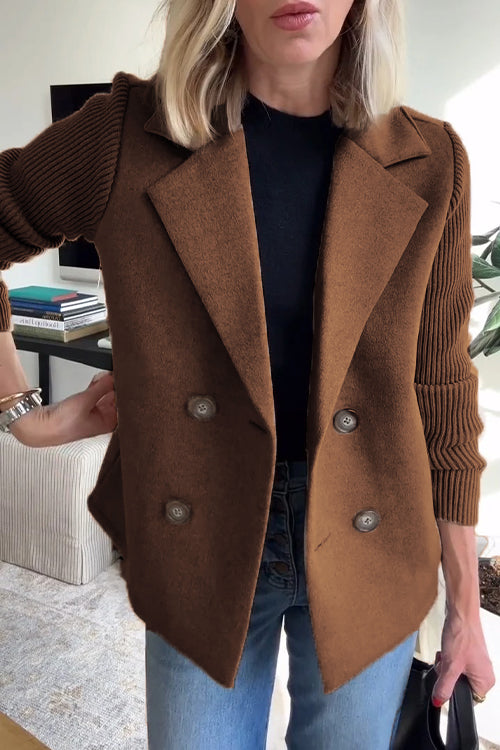 Orla™ | Chic Blazer with Knit Sleeves