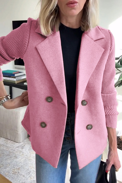 Orla™ | Chic Blazer with Knit Sleeves
