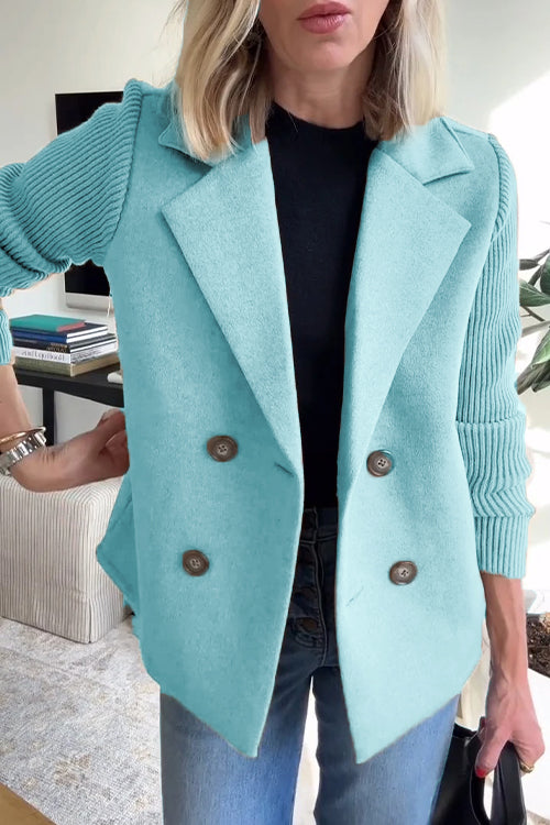 Orla™ | Chic Blazer with Knit Sleeves