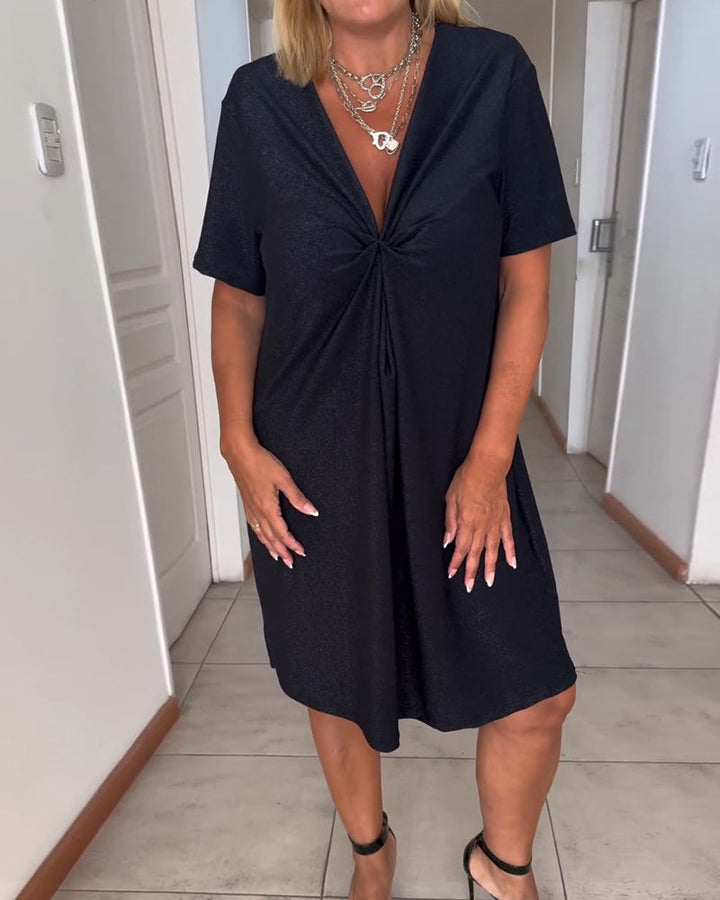 Evelyn Grace™ Twist V-Neck Dress
