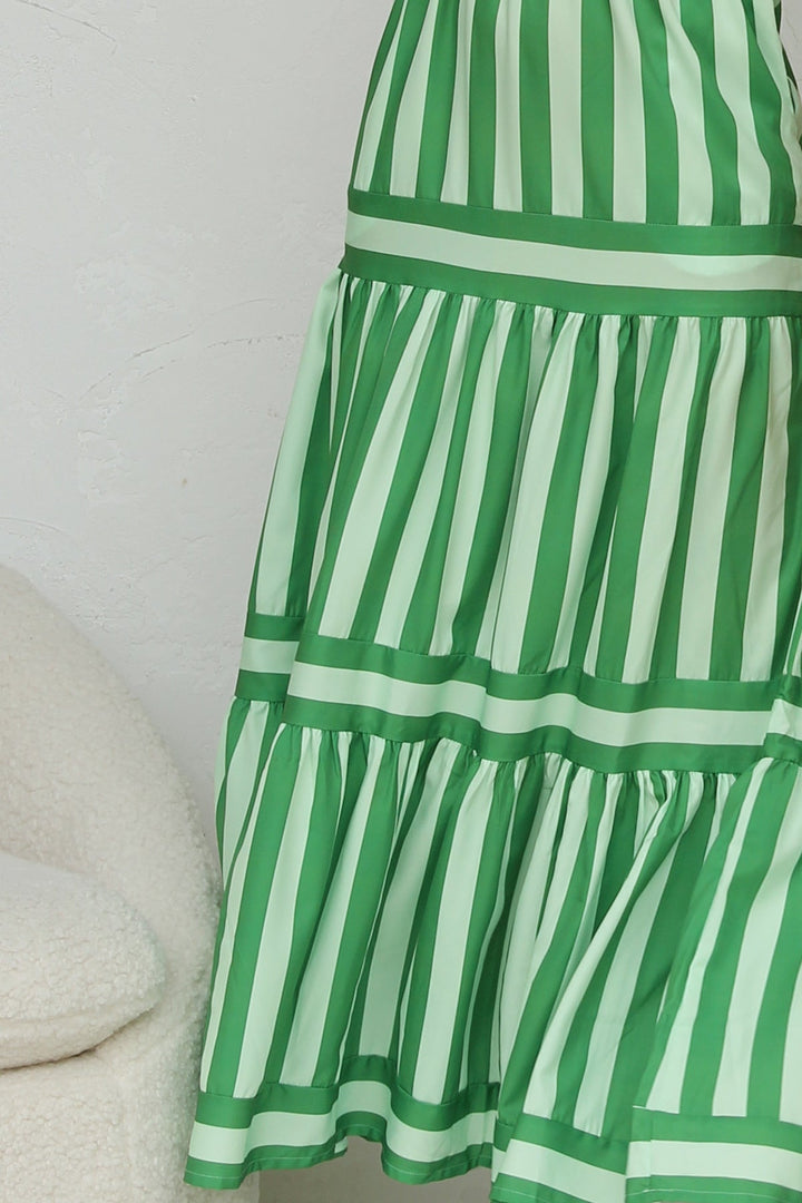 Soraya – Green Striped Summer Dress