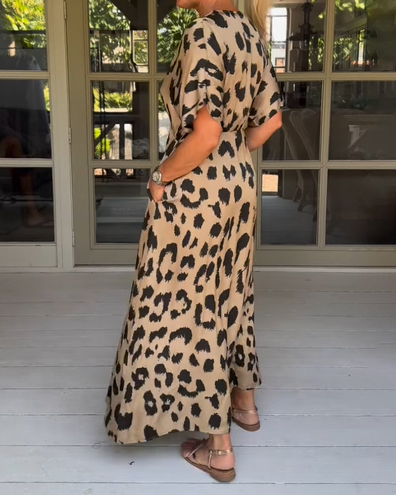 Elizabeth | Boho Leopard Print Dress