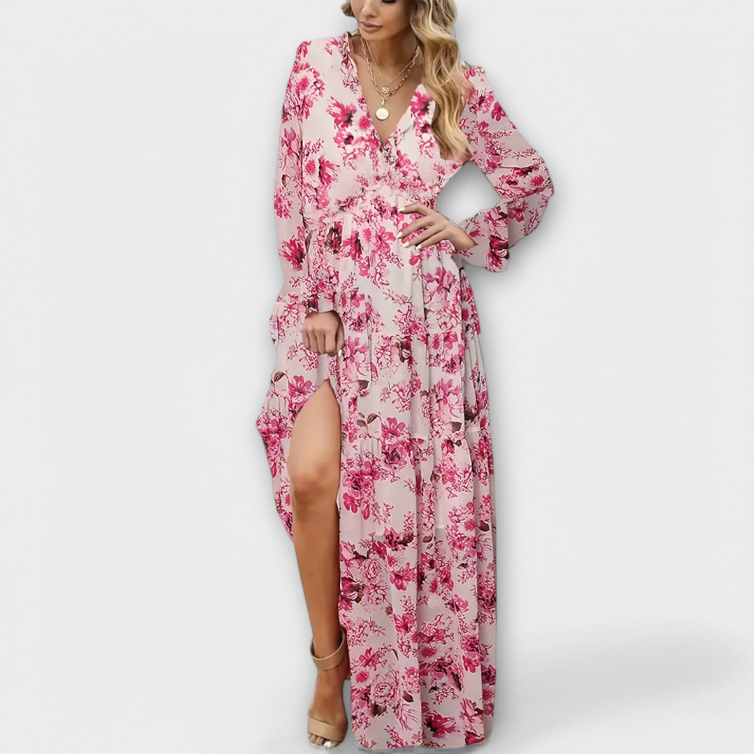 Marigold – Floral Elegance Maxi Dress