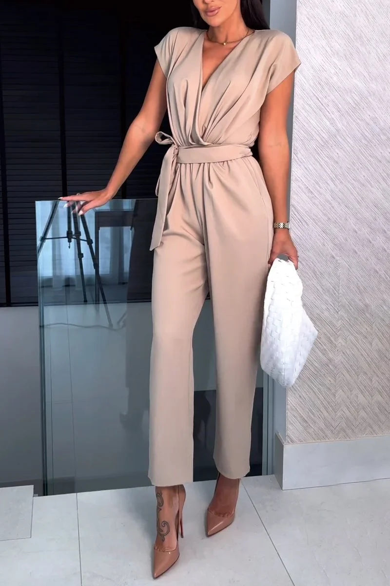 Maryana | Chic Short-Sleeve V-Neck Jumpsuit