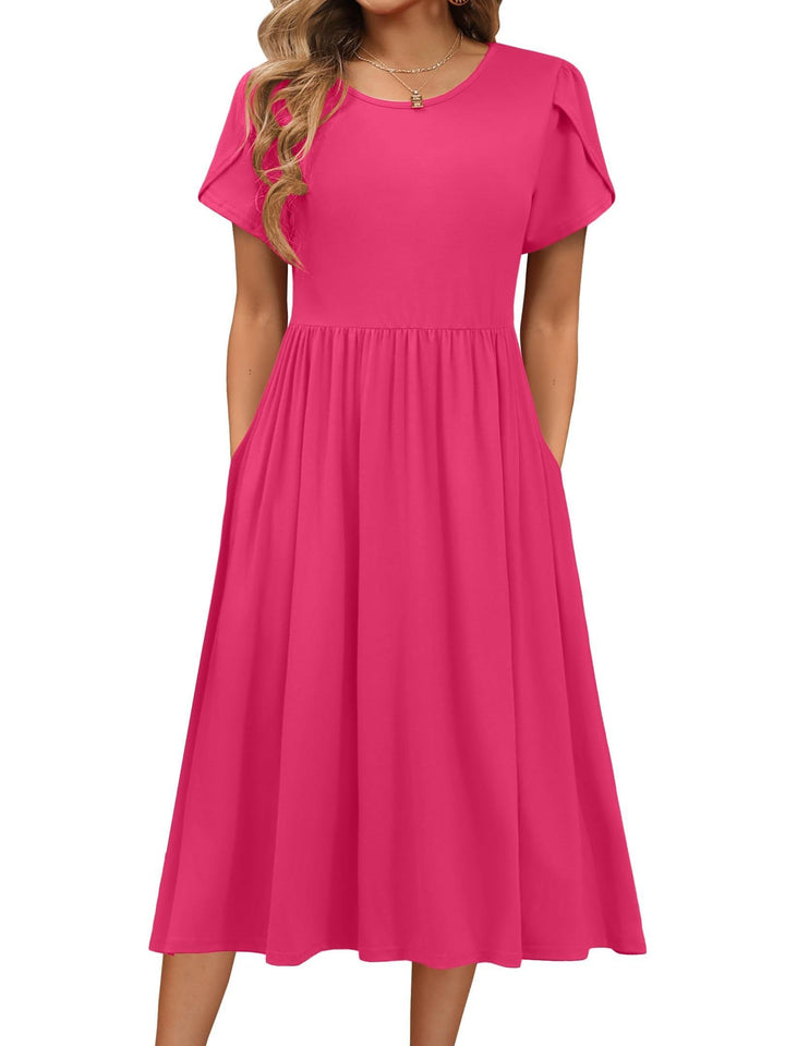 Carys™ – Floral Midi Dress with Pockets
