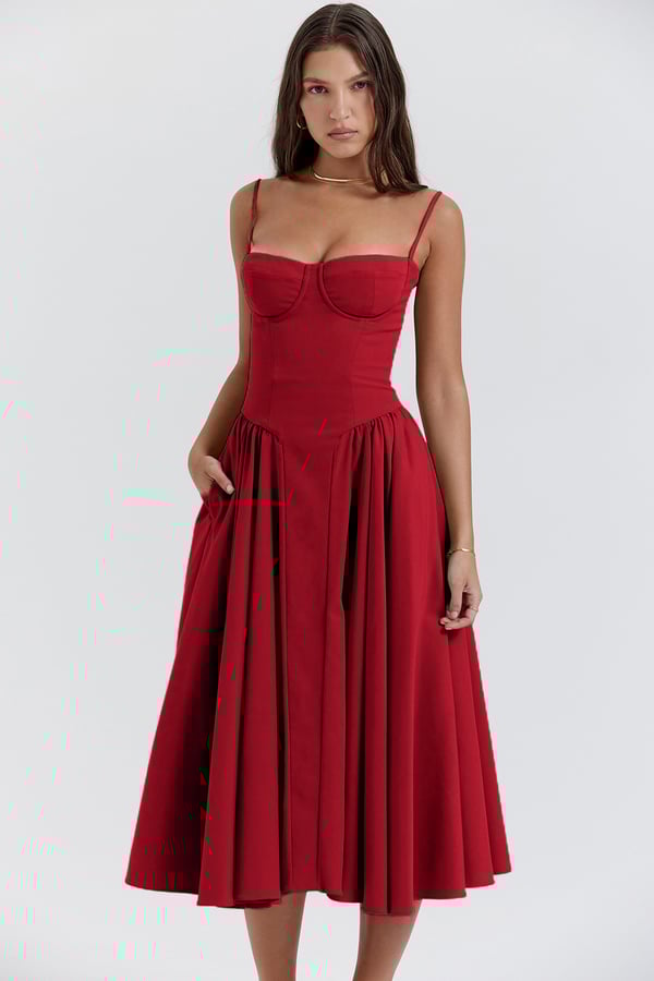 Sleeveless Corset Midi Dress – Flattering Fit