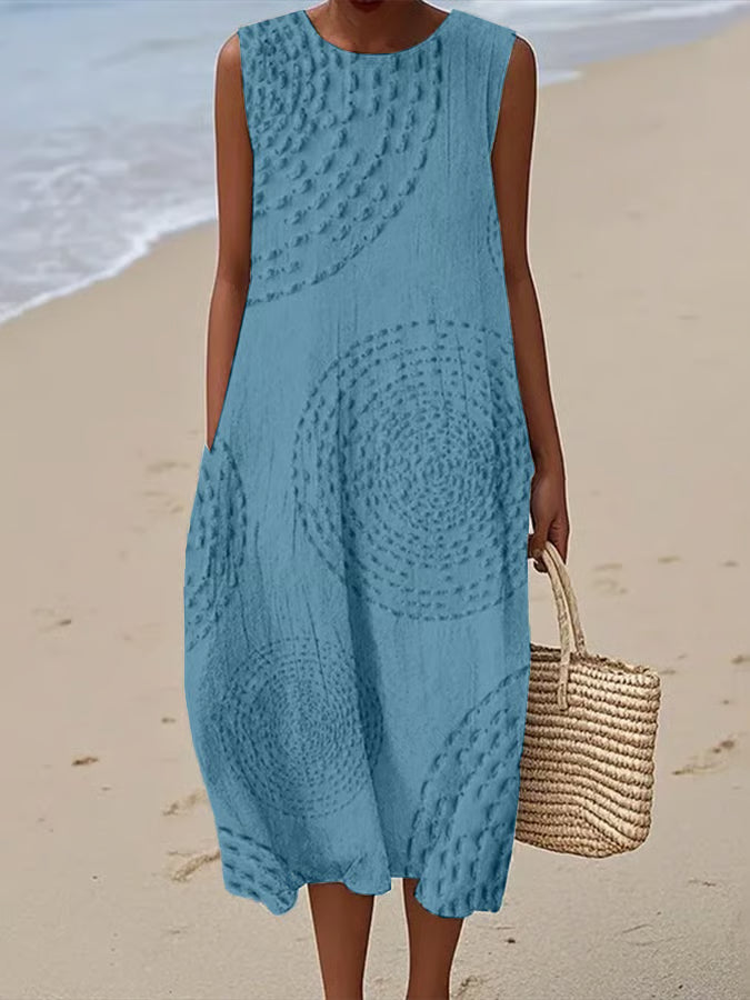 Maelle™ | Sleeveless Textured Maxi Dress