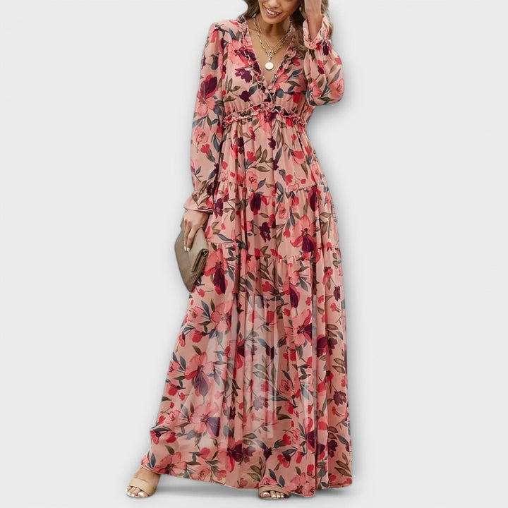 Marigold – Floral Elegance Maxi Dress