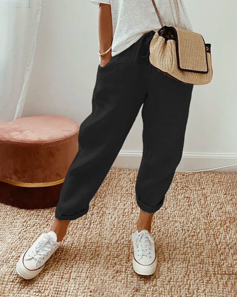 Róisín™ | Stylish Linen Trousers