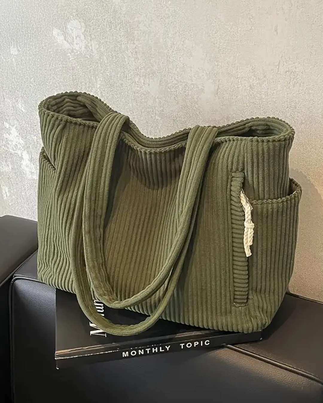 Tilda – Ribbed Drawstring Tote Bag