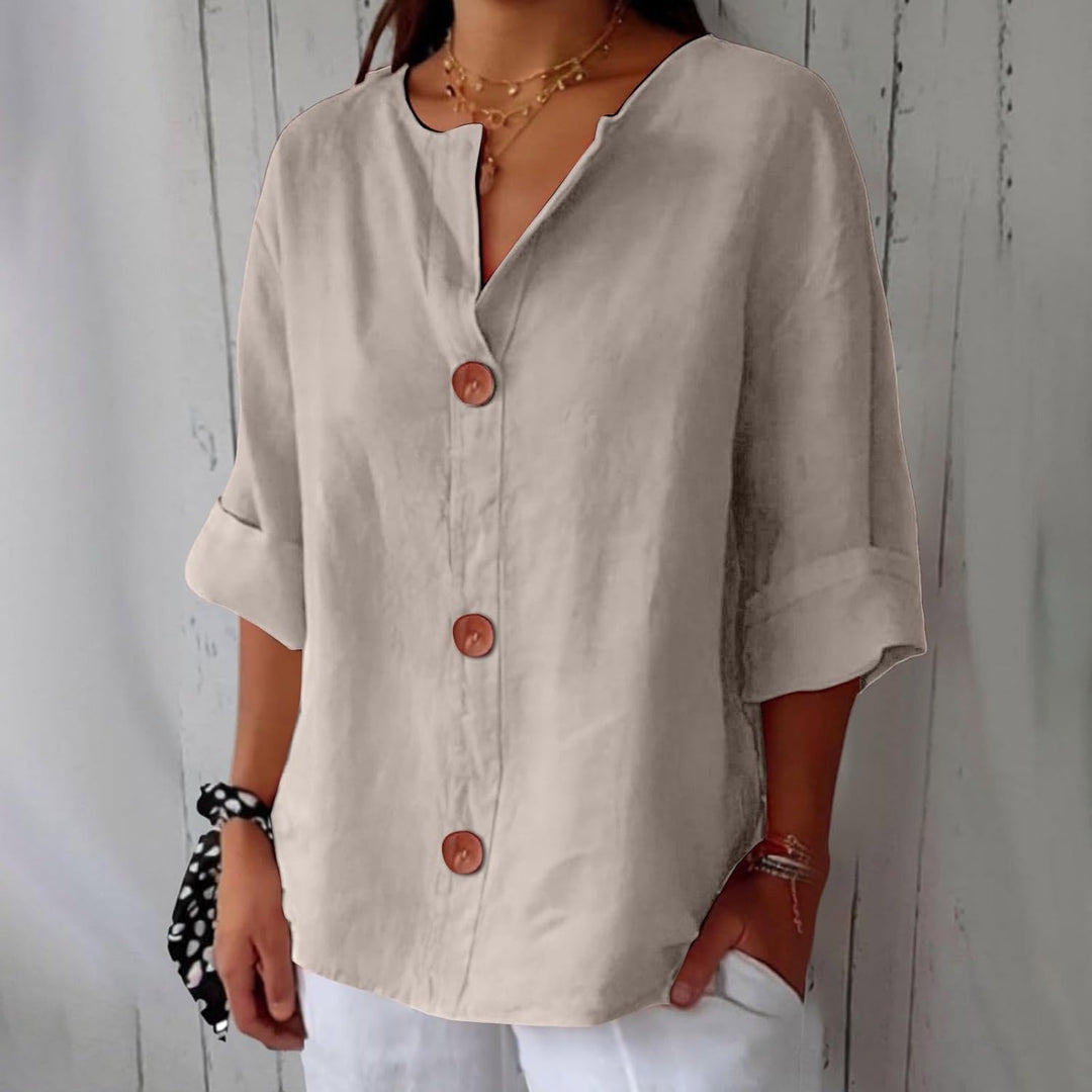 Elina™ | Timeless Linen Blouse