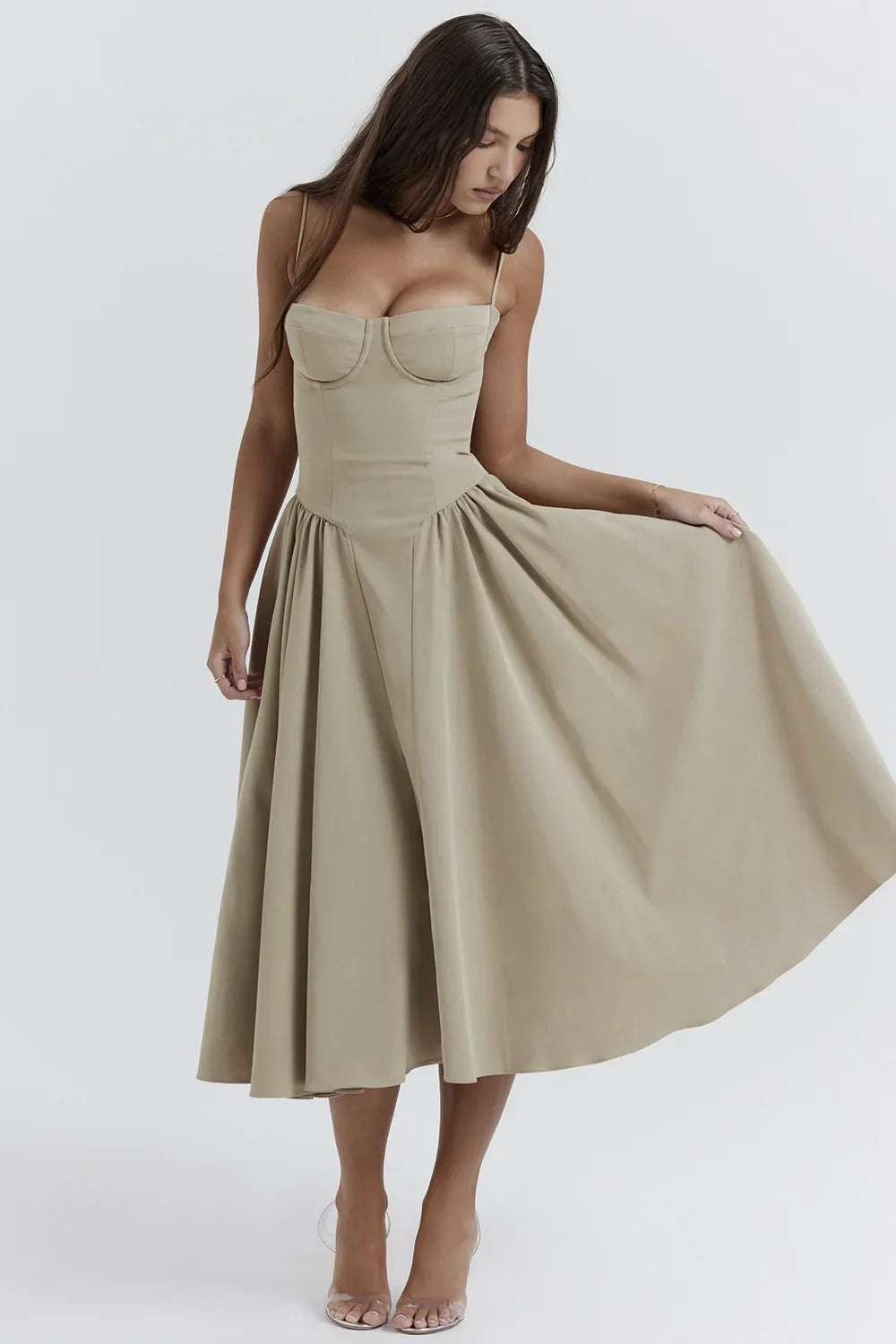 Sleeveless Corset Midi Dress – Flattering Fit