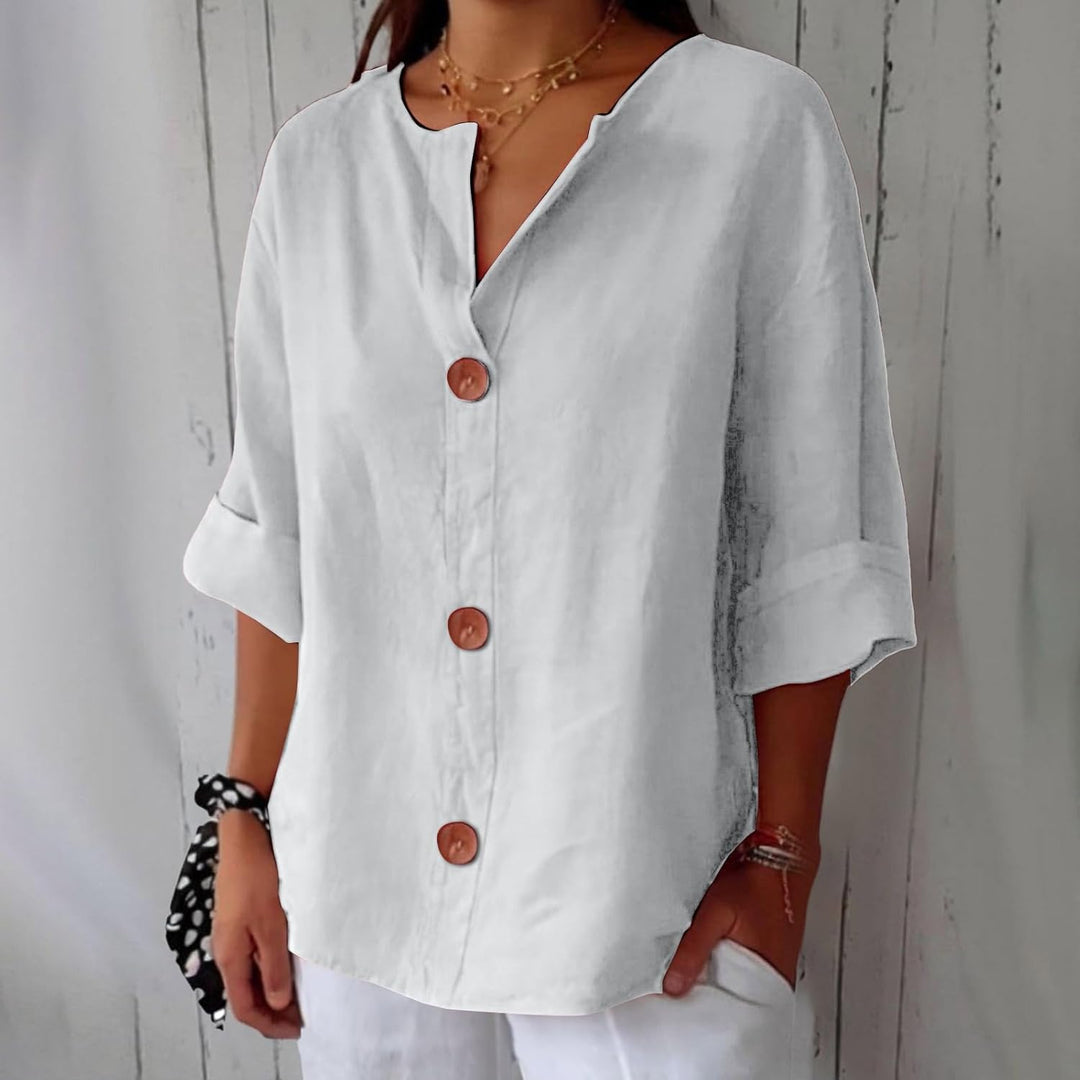 Elina™ | Timeless Linen Blouse